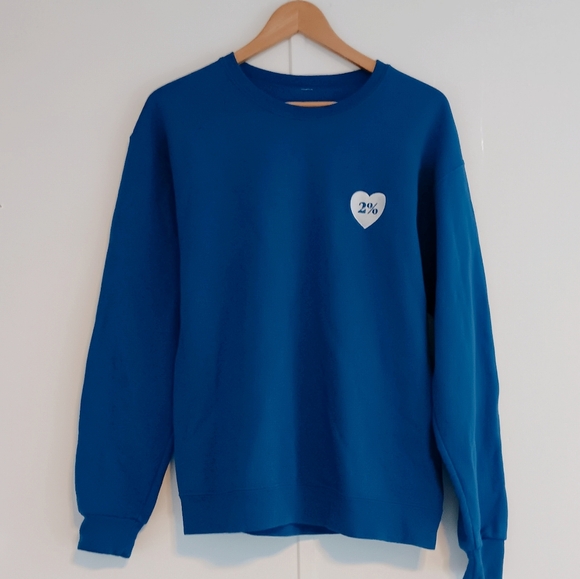 ↠ Dairy Boy Paige Lorenze Cozy 2% Royal Blue Crewneck Cotton Pullover Sweatshirt - Picture 8 of 12